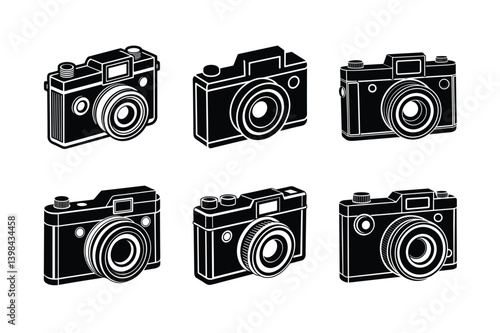 vintage camera shape vector art silhouette