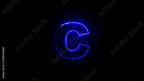 Wallpaper Mural Alphabet C neon animation, Neon Glowing letter on black background, 4k video1..Animated neon English letter C. Two-color trendy glowing loop neon alphabet letter c. Educational concept with neon latte Torontodigital.ca
