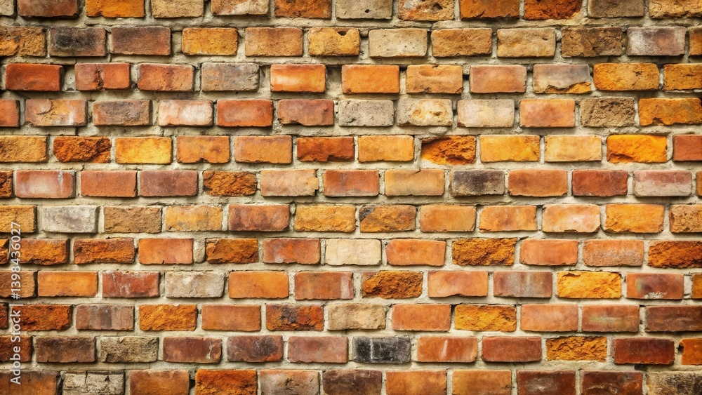 Aged Brick Wall Texture A Detailed Close-Up Shot of a Rustic Brick Surface Featuring Varied Hues and Subtle Imperfections Aged Brick Wall Texture A Detailed Close-Up Shot of a Rustic Brick Surface Featuring Varied Hues and Subtle Imperfections