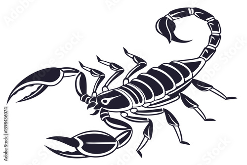 Vector Illustration of Scorpion Design for Tattoo and Coloring Book Art