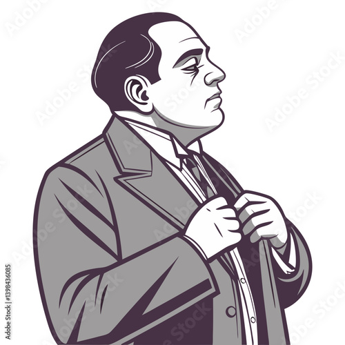 Vintage Gentleman Portrait Vector Illustration for Art and Design Projects