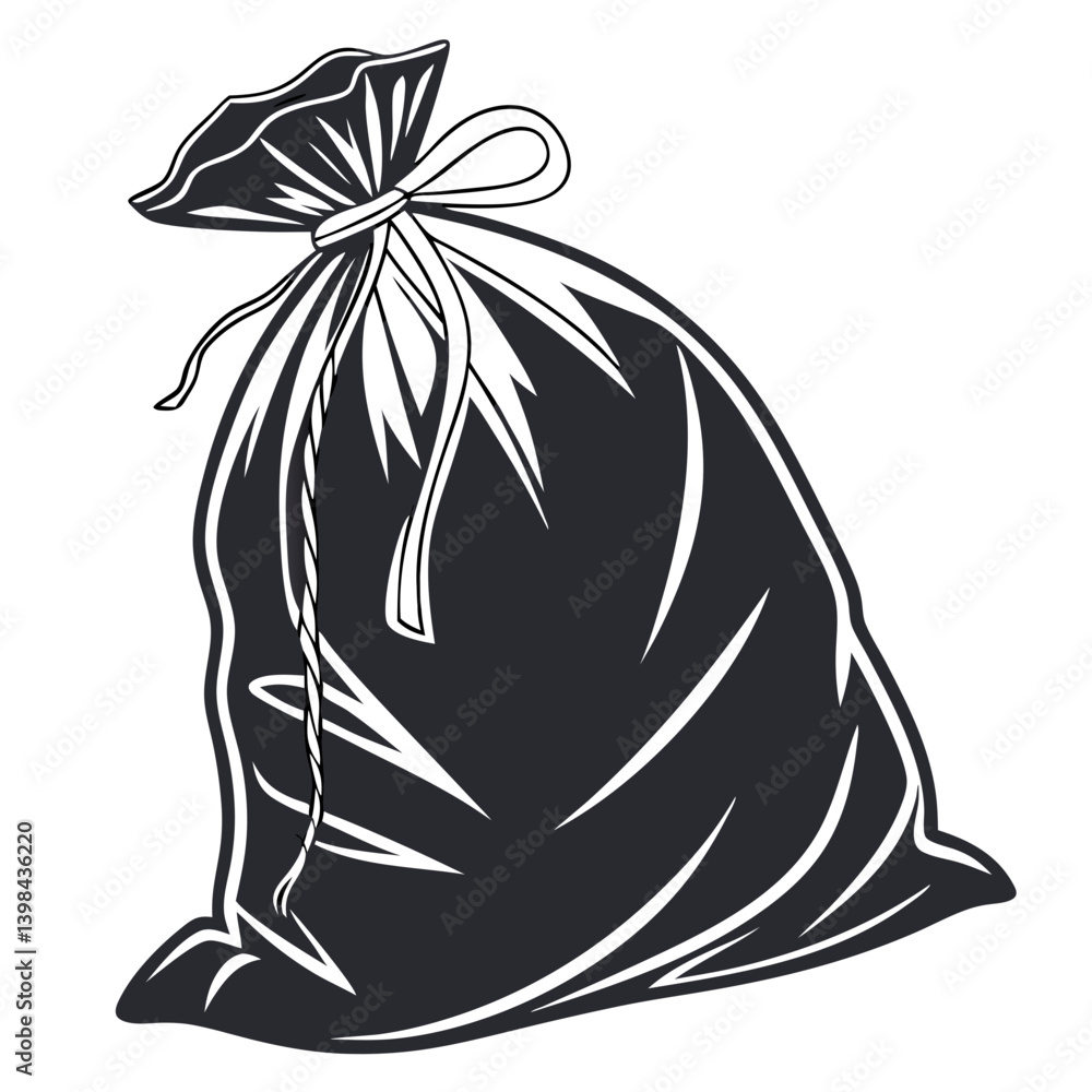 Vector Illustration of Black Garbage Bag for Waste Management and Recycling Projects Vector Illustration of Black Garbage Bag for Waste Management and Recycling Projects