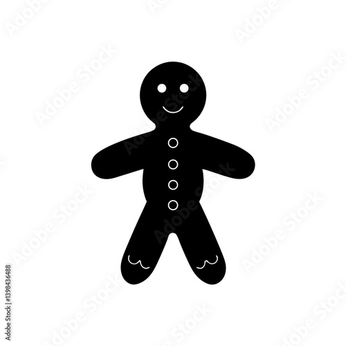 gingerbread man isolated on black