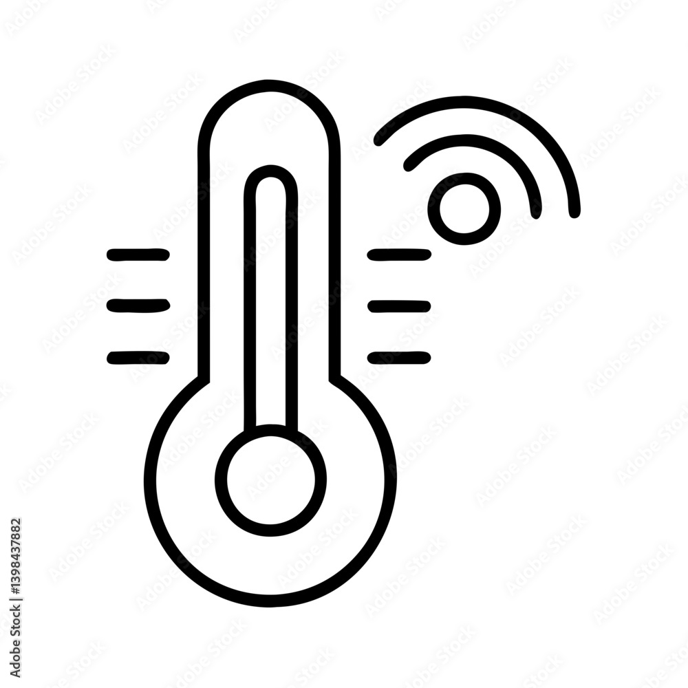 Find smart thermometer temperature sensor wireless connectivity monitoring device icon vector