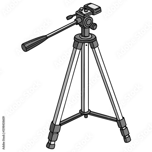 Vector Illustration of  Tripod for Camera Equipment Design