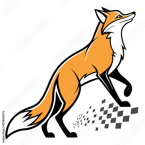 Bold Geometric Fox Illustration for Tattoo or Logos