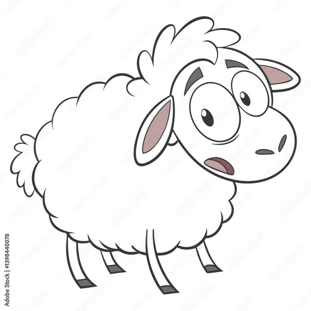 Cute Cartoon Sheep Illustration for Kids and Crafts Design Projects Cute Cartoon Sheep Illustration for Kids and Crafts Design Projects