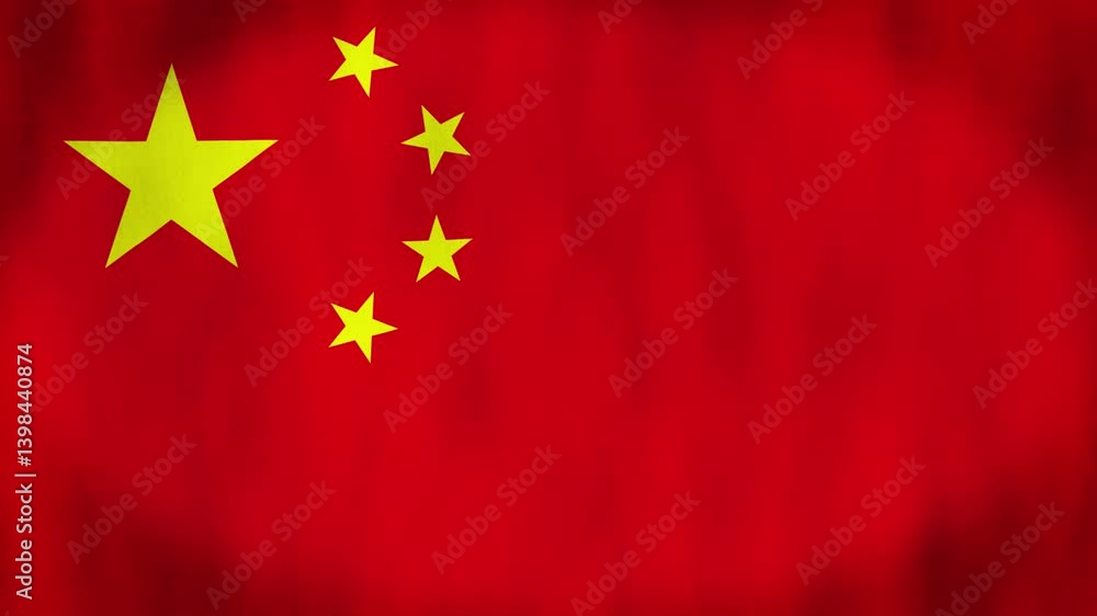 Animated background. China flag in 4k. National flag fluttering in the wind Animated background. China flag in 4k. National flag fluttering in the wind