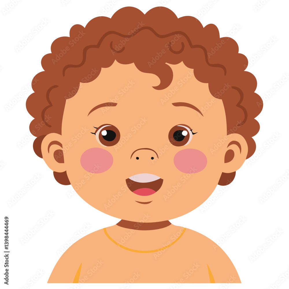 Adorable Smiling Child Vector Illustration Suitable for Kids Books and Educational Materials Adorable Smiling Child Vector Illustration Suitable for Kids Books and Educational Materials