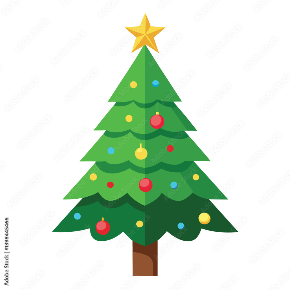 Fototapeta premium Christmas tree isolated on white background