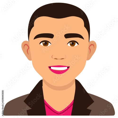 Smiling Young Man Vector Illustration Ideal for Avatars and Profiles