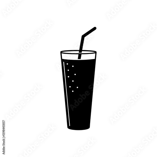 glass of cola with straw