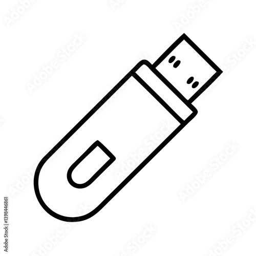 Download usb drive vector icon illustration for data storage and transfer technology design element