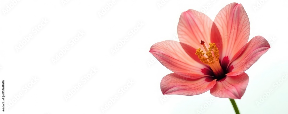 Fototapeta premium Stunning single flower on white background with bold shape and striking colors, garden, floral, blossom