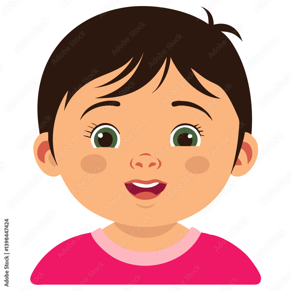 Cute Happy Baby Face Vector Illustration for Children's Decor and Learning Materials Cute Happy Baby Face Vector Illustration for Children's Decor and Learning Materials