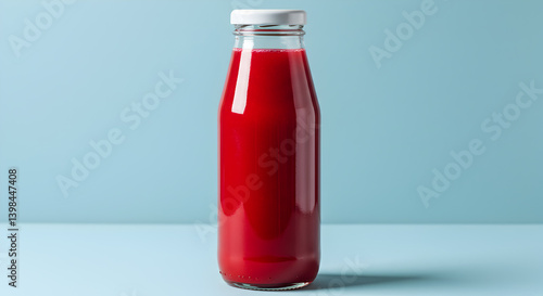 Wallpaper Mural Healthy Carrot And Beetroot Juice In A Glass Bottle Against Blue Backdrop Torontodigital.ca