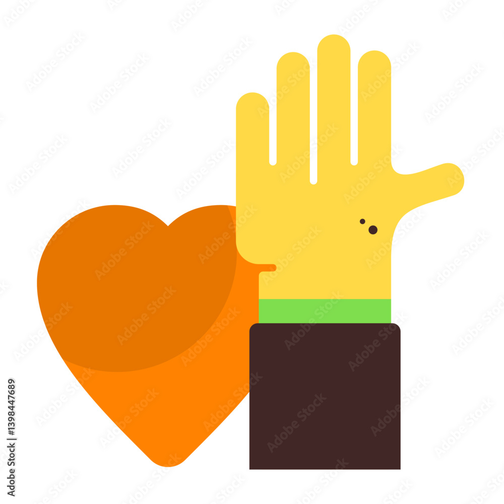 Obraz premium Volunteer Flat Icon