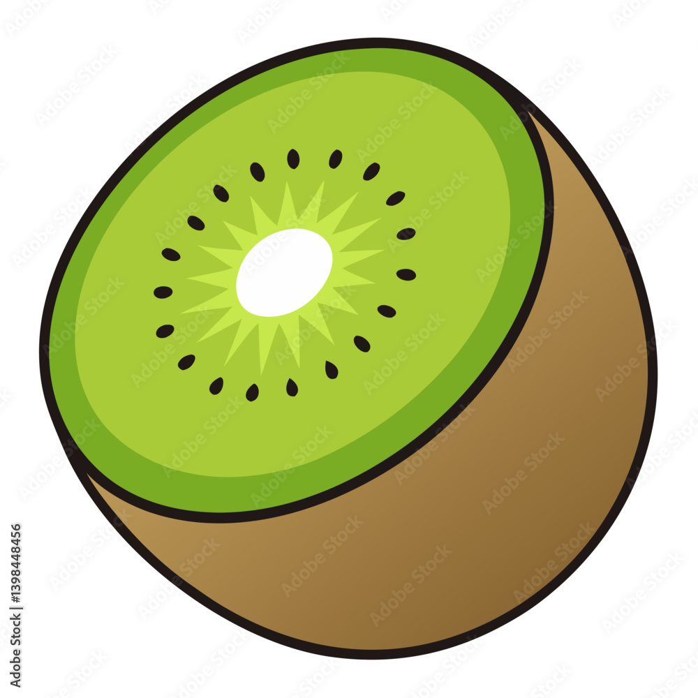 Fresh Kiwi Fruit Half Vector Illustration for Design Projects Fresh Kiwi Fruit Half Vector Illustration for Design Projects