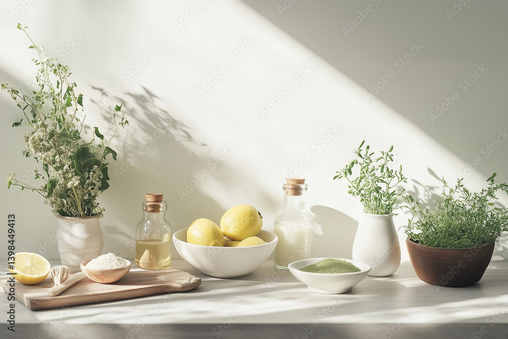 Minimalist White Surface with Subtle Shadows