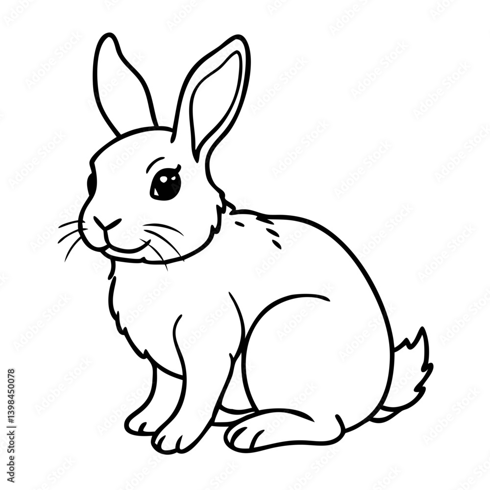 Obraz premium Cute Bunny Vector Illustration for Coloring Books and Design Projects