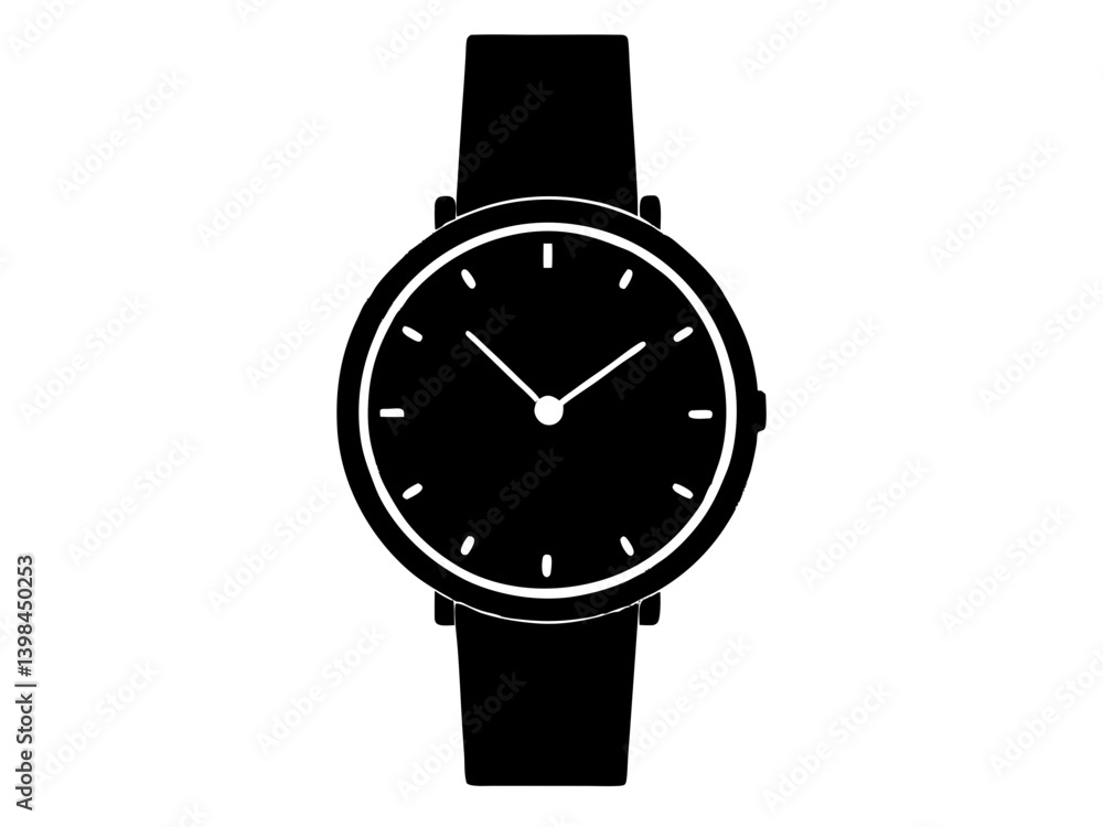 hand watch,classic hand watch black simple silhouette vector hand watch,classic hand watch black simple silhouette vector