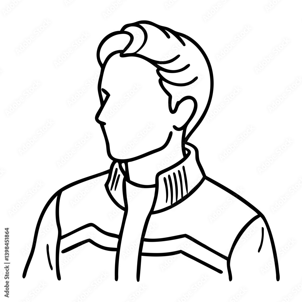 Minimalistic Male Portrait Line Art for Design and Creative Projects Minimalistic Male Portrait Line Art for Design and Creative Projects