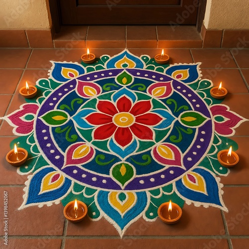 Artistic Diwali Rangoli