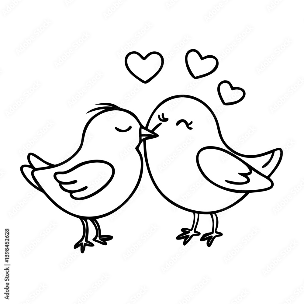Lovey Dovey Birds Vector Illustration Perfect for Valentine's Day Cards and Crafts Lovey Dovey Birds Vector Illustration Perfect for Valentine's Day Cards and Crafts