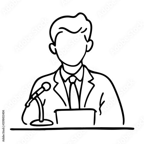 Faceless Business Speaker Illustration for Presentations and Events