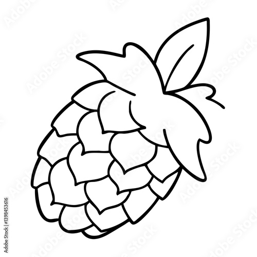 Pineapple Outline Vector Art Ideal for Coloring Books and Graphic Design