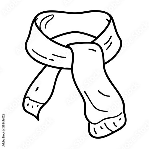 Elegant Scarf Drawing Vector for Fashion Design and Craft Projects