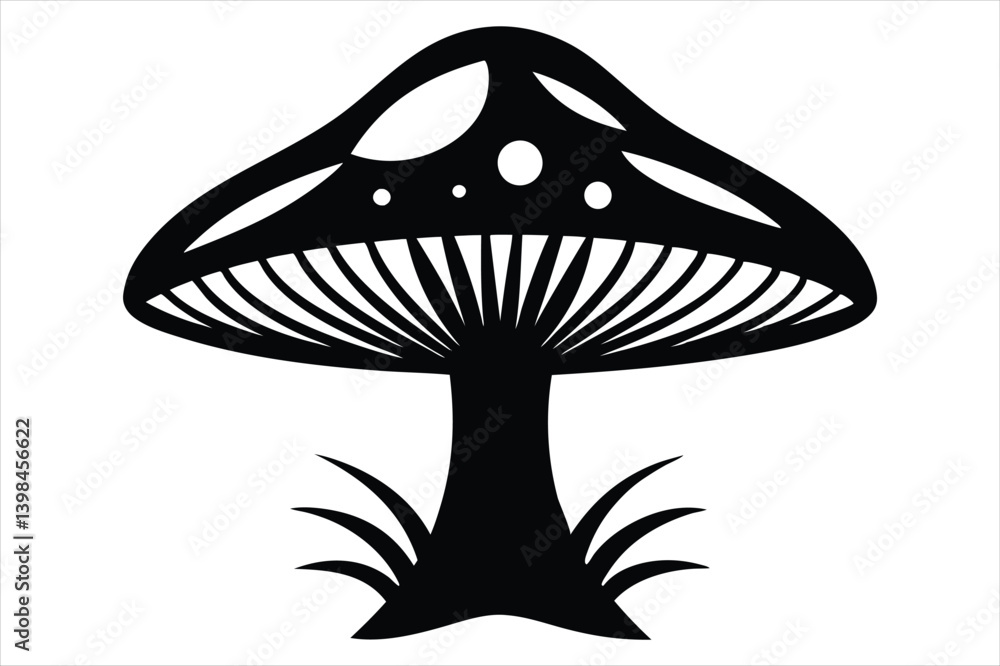 Adaptogen Mushroom Silhouette Adaptogen Mushroom Silhouette