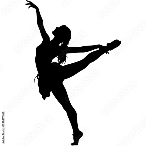 Silhouette of Ballet Dancer in Graceful Pose for Art and Design Projects