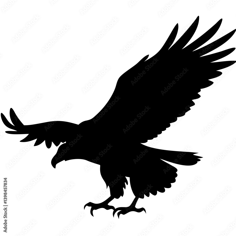 Obraz premium Majestic Eagle Silhouette Vector Art for Tattoos and Designs