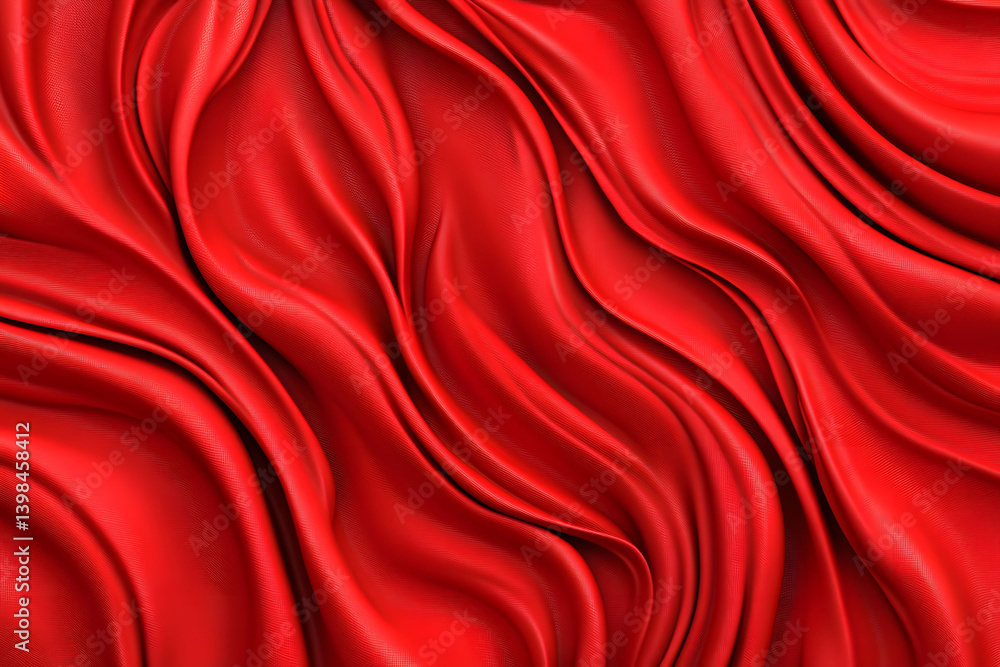 Obraz premium Abstract Red Silk Waves: A Luxurious Texture