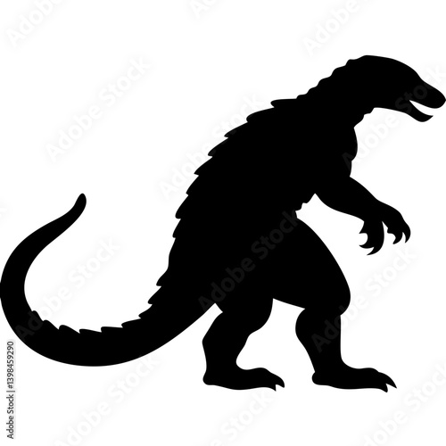 Giant Dinosaur Silhouette Perfect for Tattoos and Graphic Designs