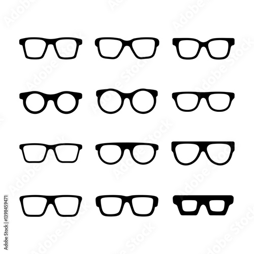 Smart Glasses Silhouette Vector Bundle Black and White Smart Glasses Clipart EPS Illustration