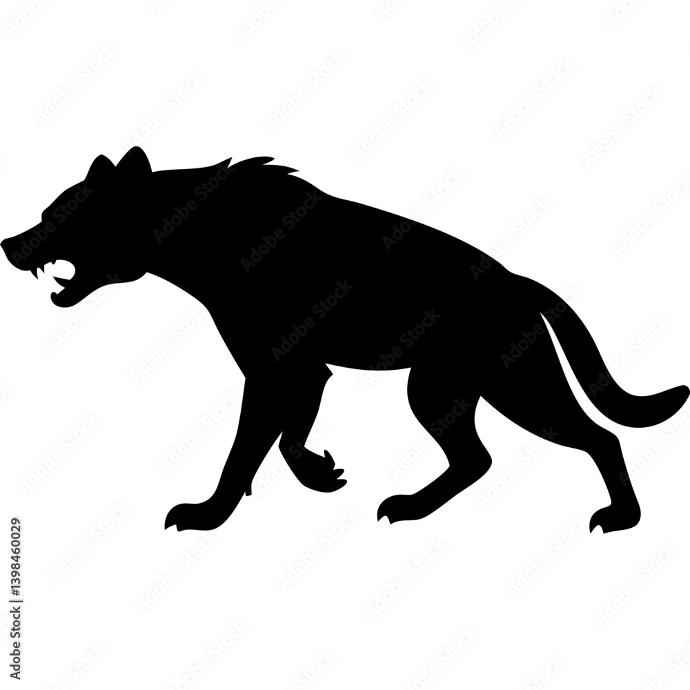 Obraz premium Fierce Wolf Silhouette Vector Art for Tattoos and Designs