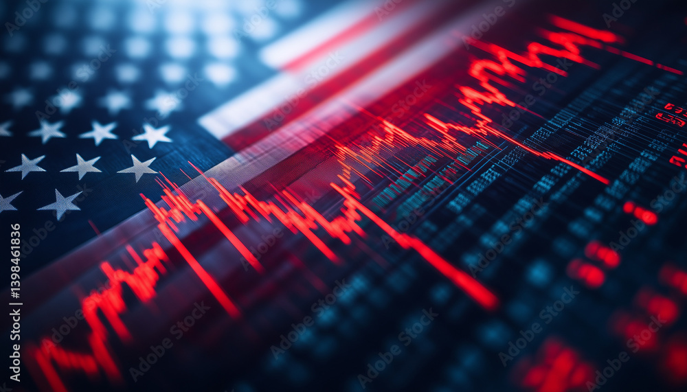 Fototapeta premium american stock market bar charts financial background