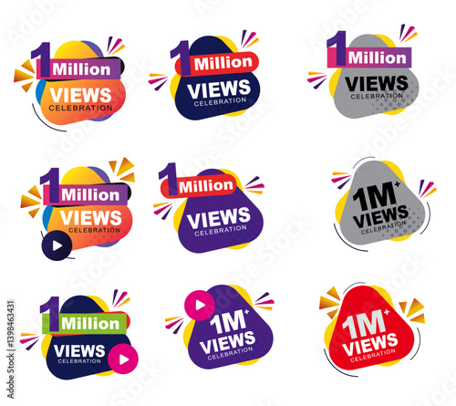 Download this Views Celebration Thumbnail Banner Set 1m to 1m, 1m Views, 1m Views eps vector file9.ai
