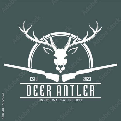 deer hunter icon vector illustration template design logo template