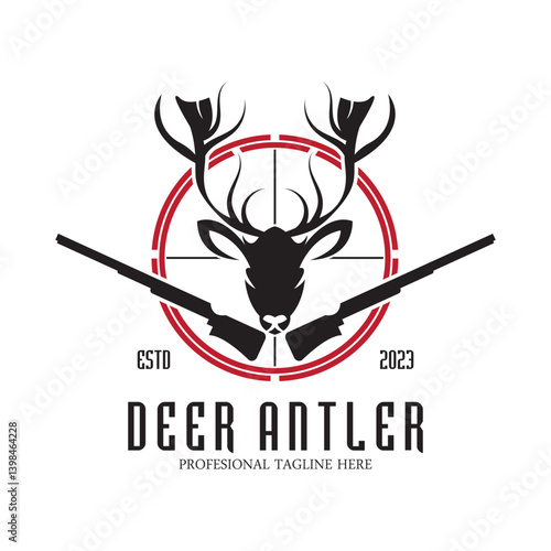 deer hunter icon vector illustration template design logo template