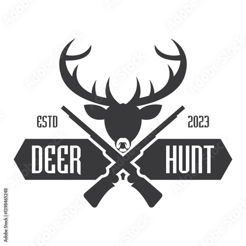 deer hunter icon vector illustration template design logo template