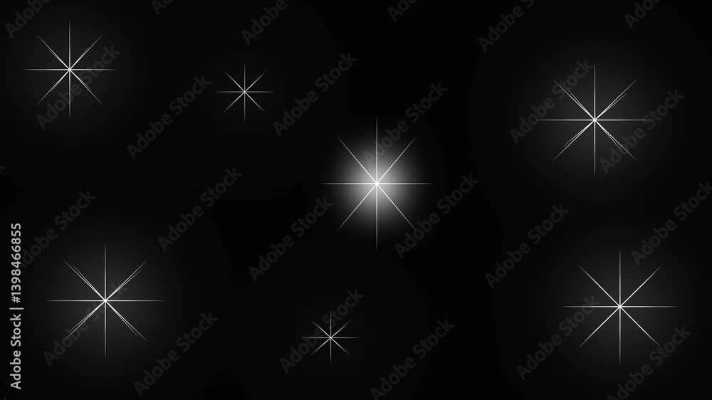 White twinkling stars on black background. Glowing stars sparkle on dark background White twinkling stars on black background. Glowing stars sparkle on dark background