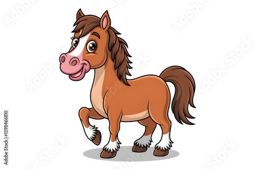 Adorable Cartoon Horse Illustration