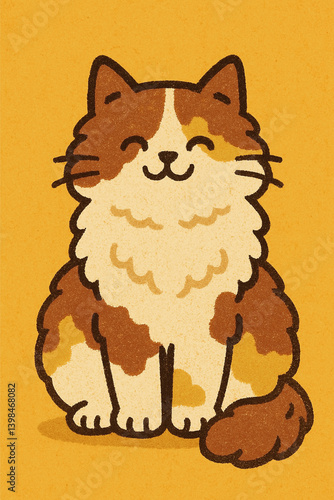 a retro style illustration of a cat