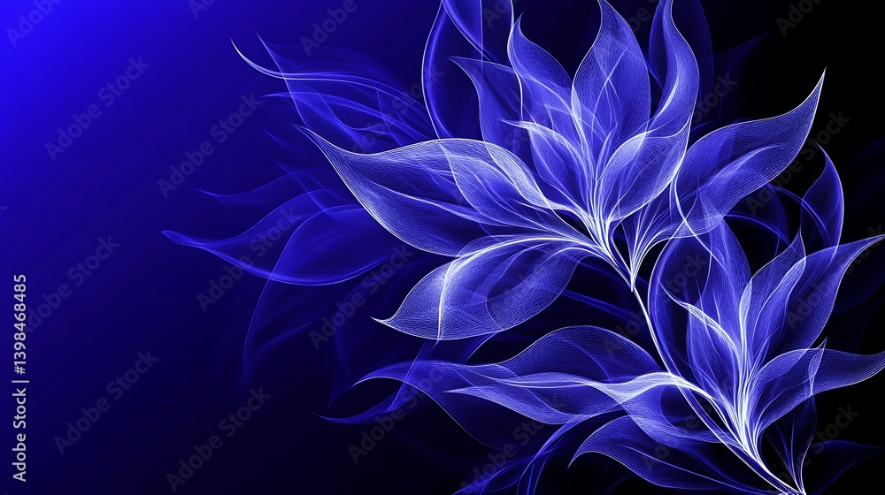 Fototapeta premium Abstract Blue Floral Design Background