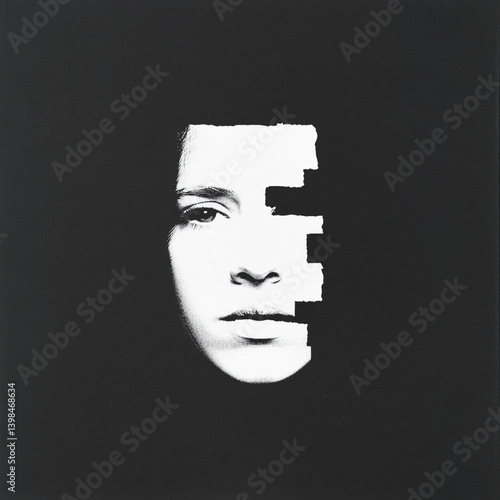 a monochrome portrait of a worried man