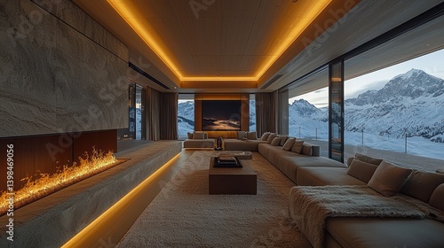 Wallpaper Mural Luxury Mountaintop Living Room with Stunning Views Torontodigital.ca