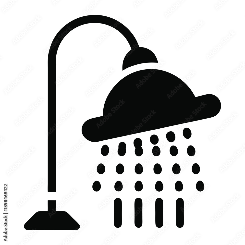 shower icon black color on white background. shower icon black color on white background.